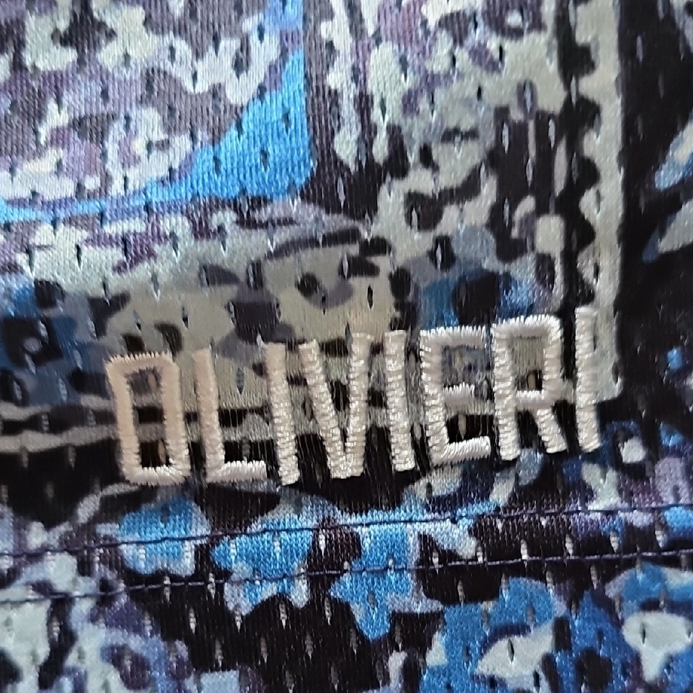 Blue Patterned Athletic Men's Shorts - Picture 3 of 4
